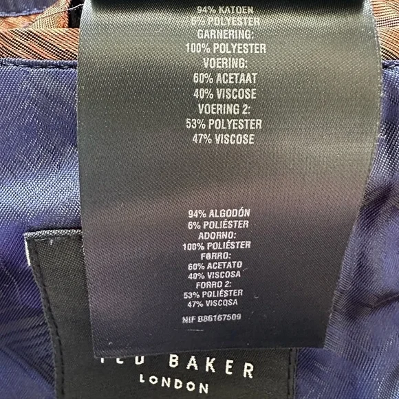 Ted Baker Men's TA3M-GJ30-Moley blazer cotton blend size 3/ 38 unisex